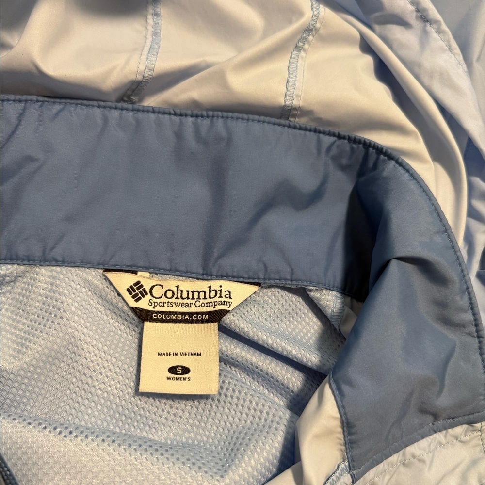 *Columbia Blue Hooded Windbreaker Rain Jacket (small) - Picture 8 of 8